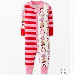 Hanna Andersson Pink/Red Striped Kids Pajamas. Dr. Seuss Grinch. Size 6-12months